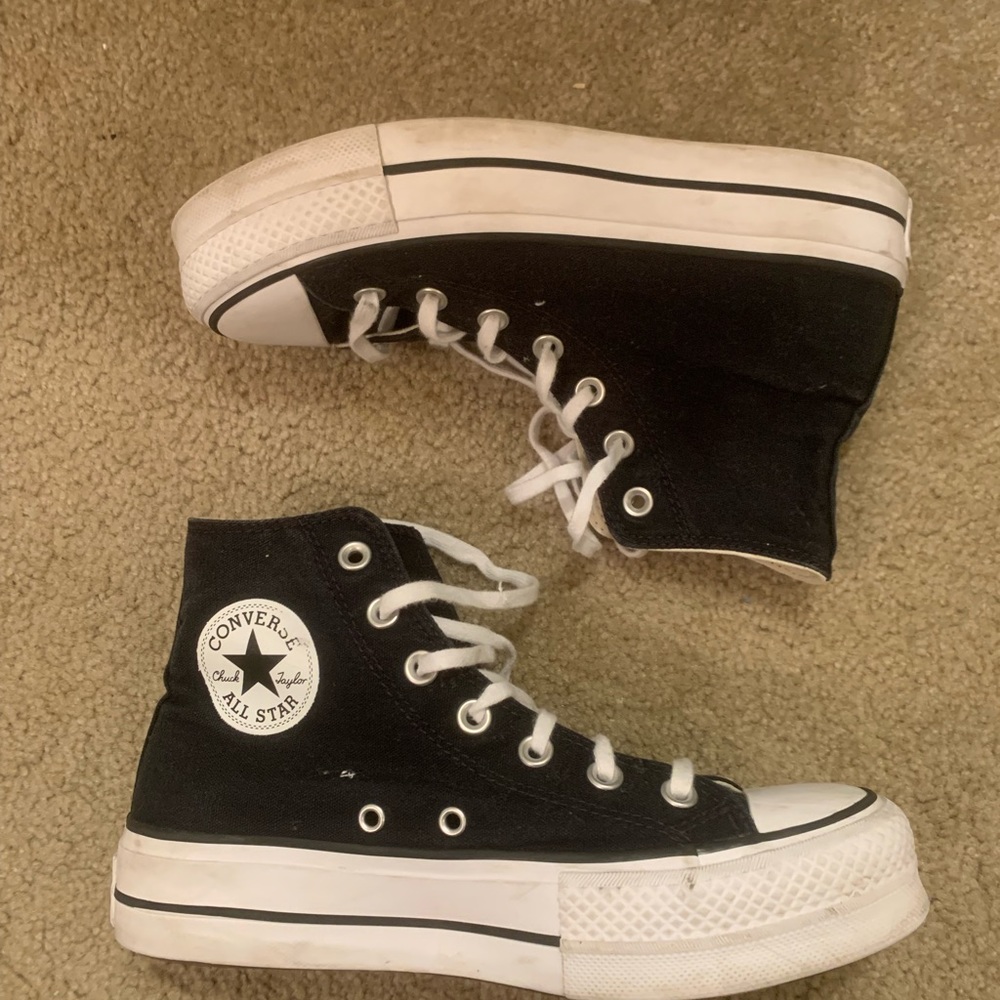 Black platform converse all star